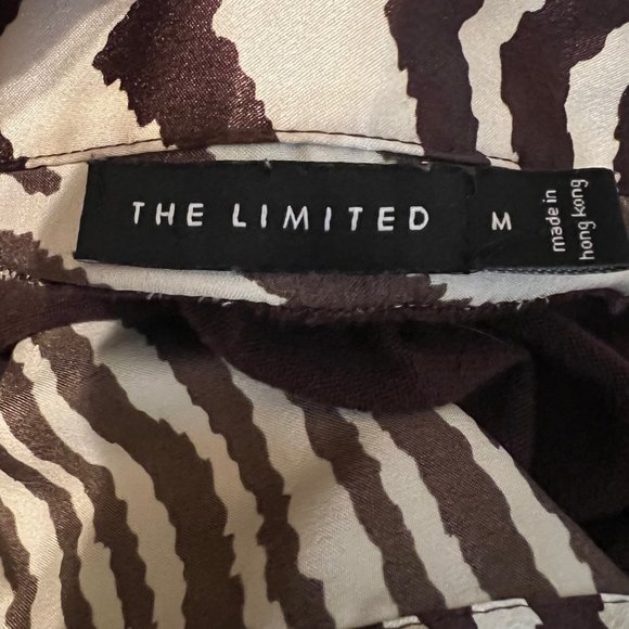 The Limited-Brown V-neck Sweater with built in zebra striped blouse-casual-Md - Picture 4 of 9